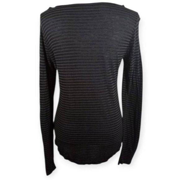 ANN TAYLOR LOFT BLACK STRIPE TOP SZ.S EUC - Picture 2 of 4